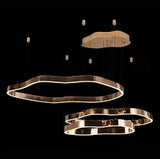 Pendant Lamp 1000+800+600 SS & Acrylic Brushed Gold LED 3000K