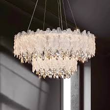 Pendant Light - D8221 (D800*500) Champagne Gold Glass+K9 Crystal (3colors)