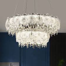 Pendant Light - D8221 (D800*500) Champagne Gold Glass+K9 Crystal (3colors)