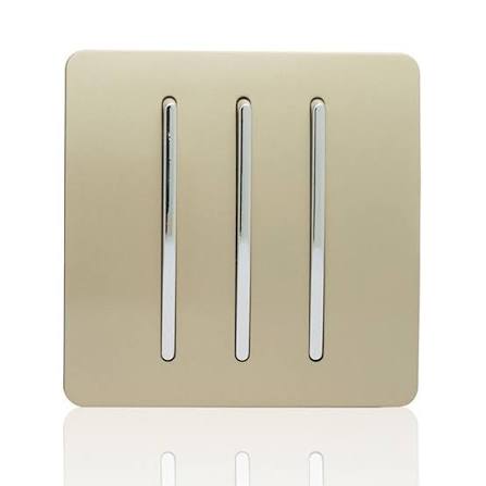 FE233 V5 Champagne Gold V5-006 3 Gang 2 Way Switch