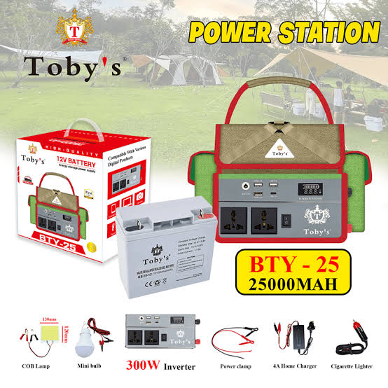 Toby’s BTY-30 25,000mAh Rechargeable Battery with 300W Power Inverter
