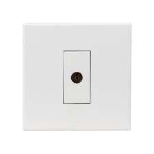 R395 V6 White V6-010 TV Socket – Modular Coaxial TV Antenna Socket, White