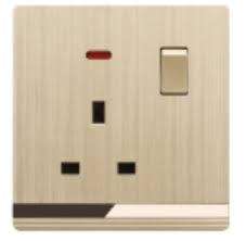 FE236 V5 Champagne Gold V5-011 13A Socket with Switch