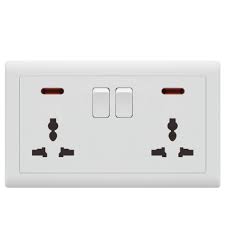 FE171 V1 Ivory V1-017 Double MF Socket with Switch