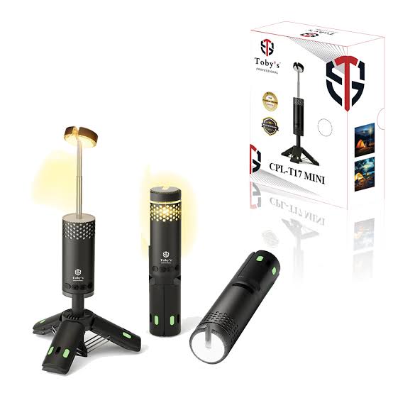 CPL-T17 Mini Toby’s Rechargeable Portable Camping Lantern with Extendable Tripod & 3-Color USB Light