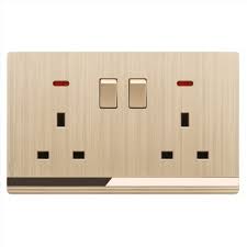 FE239 V5 Champagne Gold V5-016 Double 13A Socket with Switch