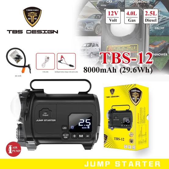 Toby’s TBS 12 Multifunction Portable Car Jump Starter & Tyre Compressor Power Bank