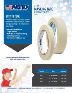 ABRO Masking Tape 1" × 30 Yard / 27.43 m (Model: 2123 MT-1X30)