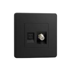 FE290 V1 Black V1-022 Telephone + Data Socket