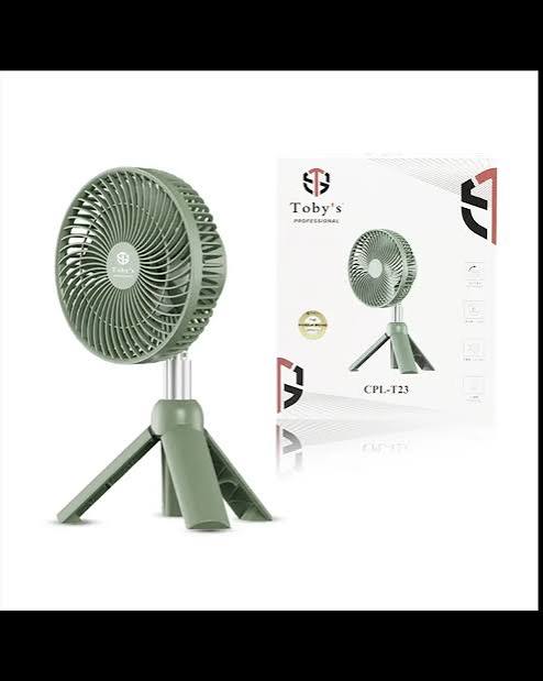 CPL-T23 Toby’s Rechargeable Portable 4000mAh Fan with LED Lantern – Adjustable Height for Home, Office & Camping