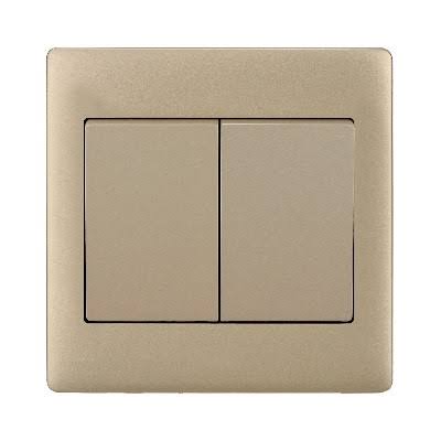 FE190 V1 Matte Golden V1-004 2 Gang 2 Way Switches