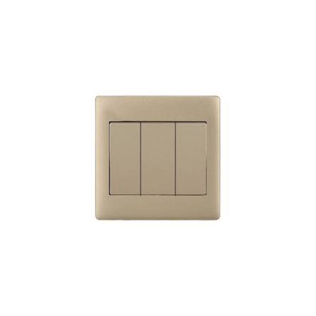FE191 V1 Matte Golden V1-006 3 Gang 2 Way Switches