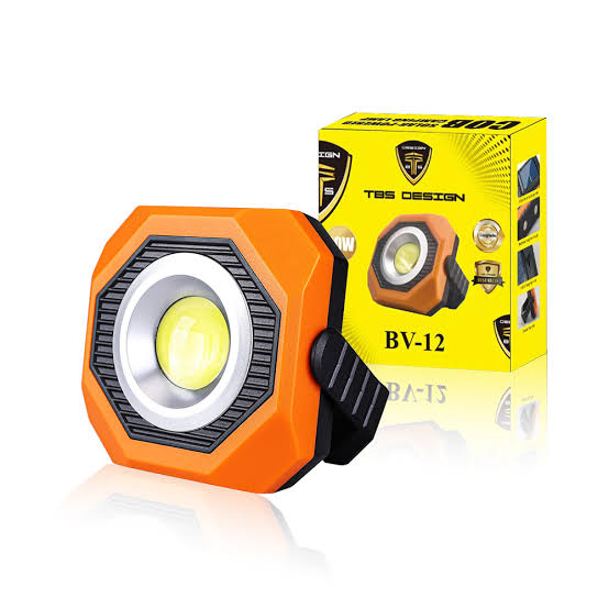 BV-12 TBS DESIGN Portable Solar LED Work Light – 3 Lighting Modes, Rechargeable, Magnetic, Hanging Hook & Waterproof