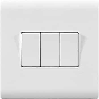 10A 3 Gang 2 Way Modular Wall Switch – White | 220–240V AC