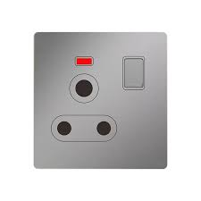 R426 V6 Gray V6-035 15A 1 Gang Switch + Socket with Neon – Modular Power Socket