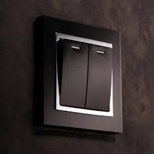 FE278 V5 Black V5-004 2 Gang 2 Way Switch – Premium Flush Wall Light Switch