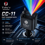 Toby’s CC-11 114W Fast Car Charger with 6-in-1 Retractable Cable & Starry Sky Light