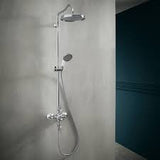 Brass Divert Ss Pipe With Plastic 8 Inch Shower Head And Small Plastic Hand Shower