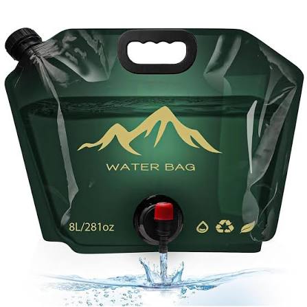 8L Collapsible Water Jug with Tap – BPA-Free Foldable Camping & Emergency Water Container, Dark Green