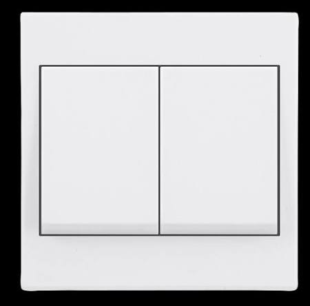 FE370 V7 White V7-004 2 Gang 2 Way Plate Switch