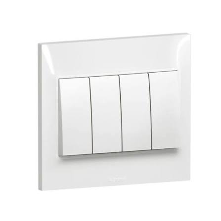 FE376 V7 White V7-008 4 Gang 2 Way Plate Switch
