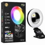 HU LED + RGB Fill Light HAC-1032 – Three Colors with 180° Rotation & Convex Mirror