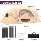 Toby’s 8–12 Person Tunnel Camping Tent – Weather Resistant Family Tent, 420 × 240 × 180 cm K