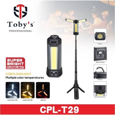Toby’s CPL-T29 Telescopic Camping Light 6000 Lumens with Magnetic Base & 360° Lighting