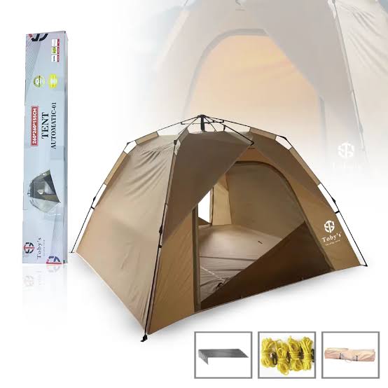 Toby’s New 4 Person Automatic Pop Up Camping Tent – 260 × 260 × 155 cm Outdoor Tent
