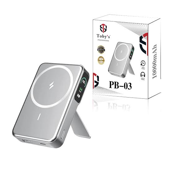 Toby’s PB-03 10000mAh Power Bank with MagSafe-Compatible Wireless Charging & 20W PD Output