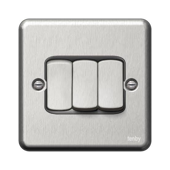 FE372 V7 Gray V7-006 3 Gang 2 Way Plate Switch