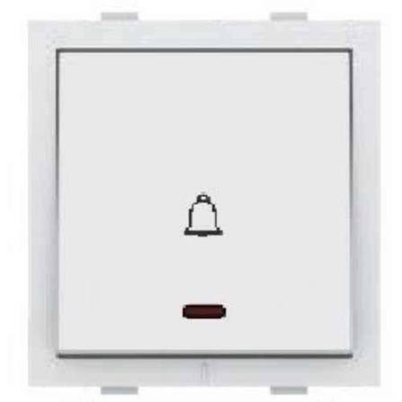 R394 V6 White V6-009 Doorbell Switch – Modular Bell Push Switch, White