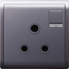 FE399 V7 Gray V7-035 15A 1 Gang Switch + Socket with Neon