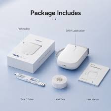 D11-H Bluetooth Thermal Label Printer 300dpi with Tape – White