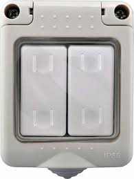 FE529 VMAX Waterproof V-HWD4015 2 Gang 1 Way Switch Socket Weatherproof Electrical Switch