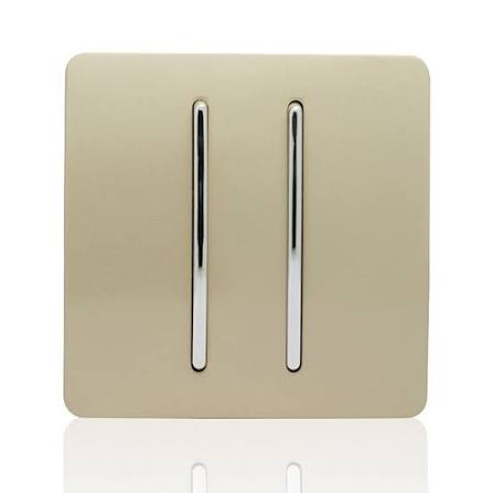 FE232 V5 Champagne Gold V5-004 2 Gang 2 Way Switch
