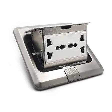 FG002 MODI Double Universal + Computer Floor Socket MD-HWA3006 | Premium Floor Power & Data Socket