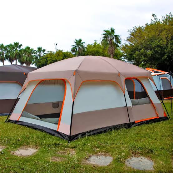Toby’s 4–6 Person Double Layer Outdoor Camping Tent – 330 × 210 × 180 cm Small Khaki Tent