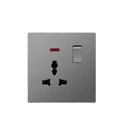 FE408 V7 Gray V7-038 13A 1 Gang Switch + Multi Function Socket with Neon