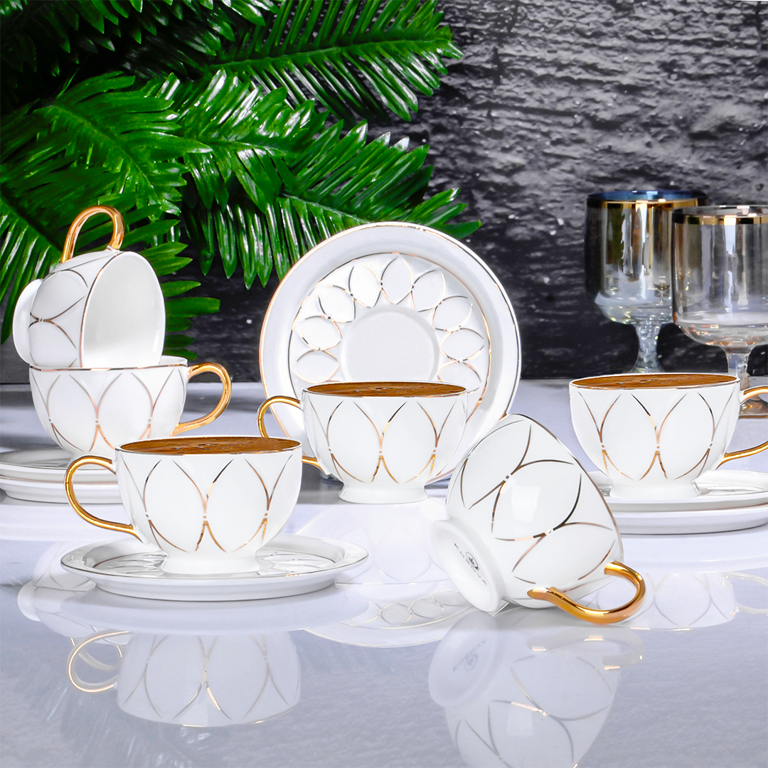 Kosova Coffee Porcelain Set With Saucers