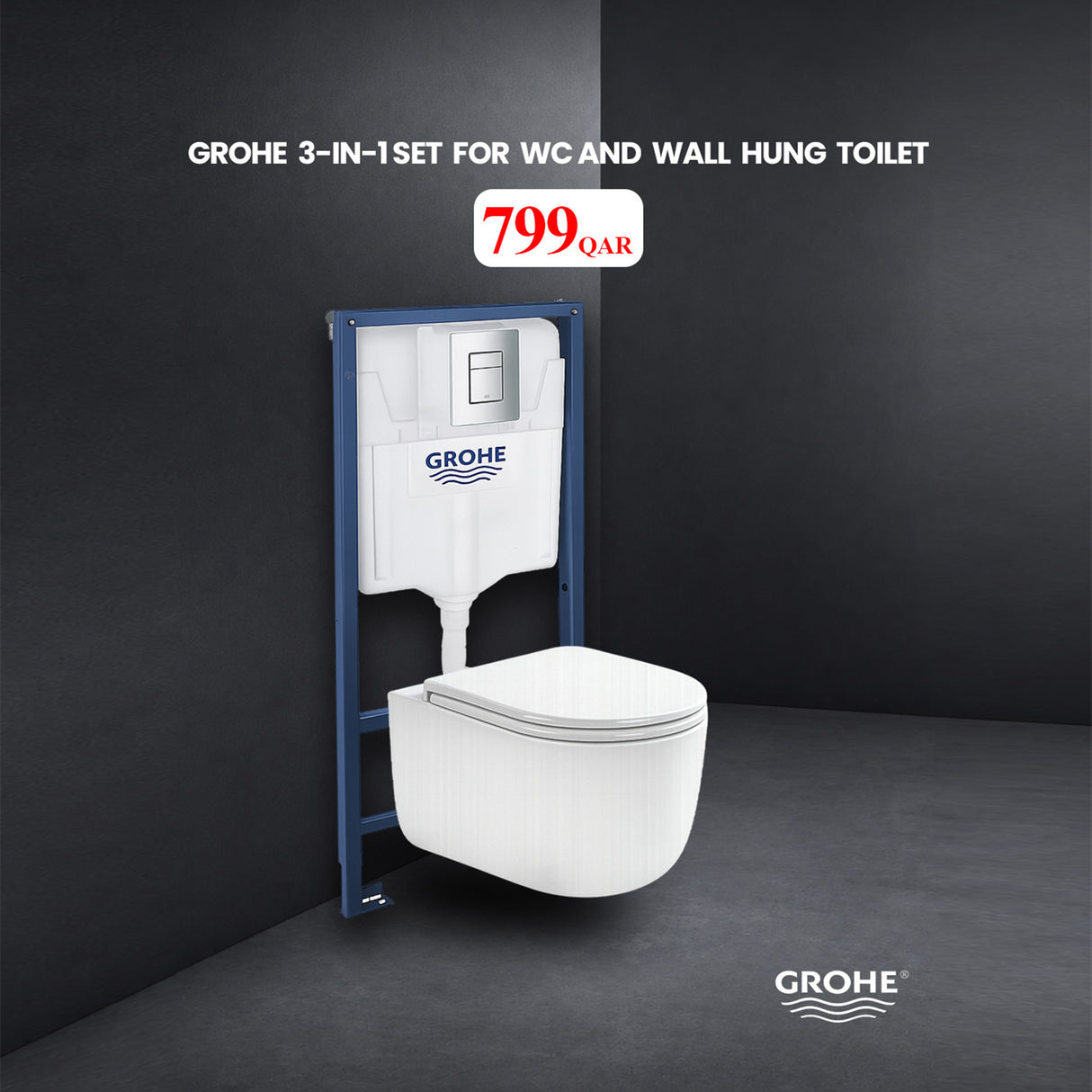Grohe Concealed Tank and 4068- Wall Hung Toilet Combo