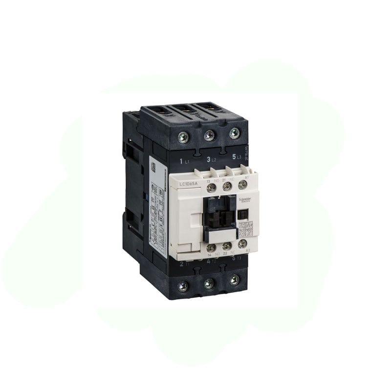 شنايدر – موصل كهربائي 65 أمبير، 1NO + 1NC، 24 فولت، 50/60 هرتز، رقم القطعة لدى المورد: LC1D65AB7، قطر
