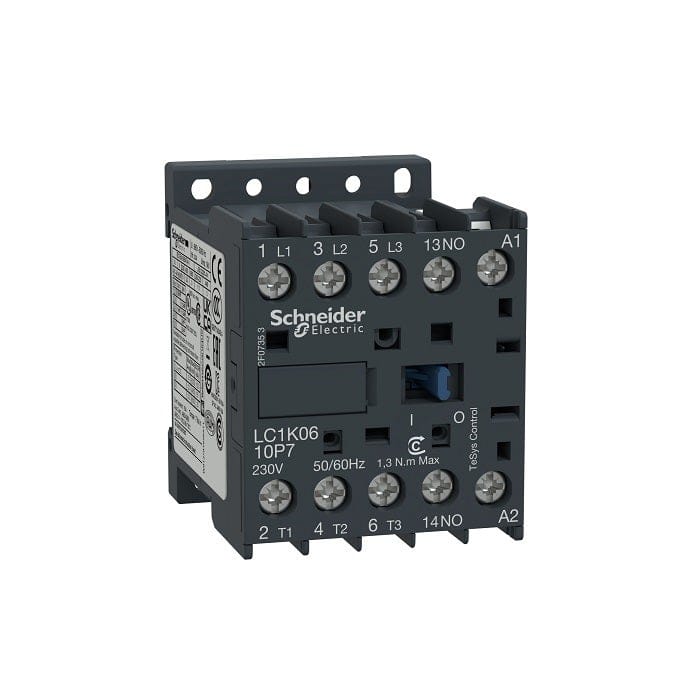 SCHNEIDER – Contactor – TeSys K – 3P – AC-3/AC-3e – 440V 6A – Aux. 1NO, 24V AC Coil- Supplier Part Number: LC1K0610B7 Qatar