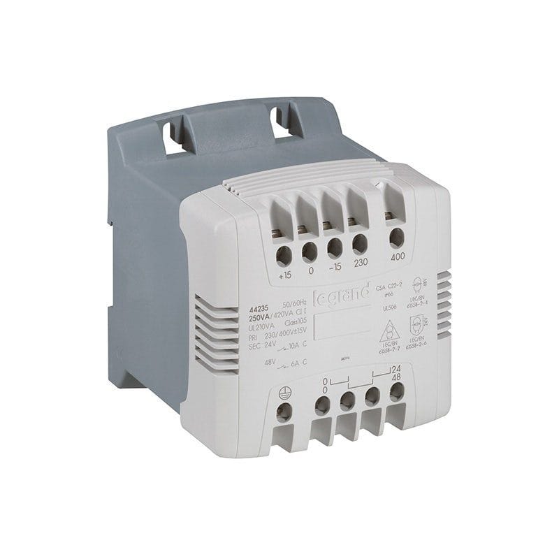 LEGRAND – Control Transformer and Signal, Mono Screw Terminals, Primary 230/400V, Secondary 24/48V, 250VA, Supplier Part Number: 44235 Qatar