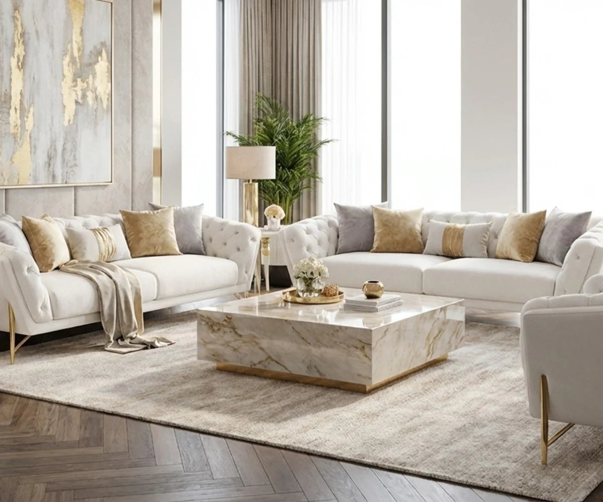 Nancy Sofa Set 3+3+1+1 – Elegant 8-Seater