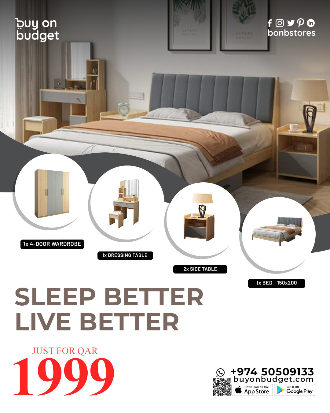 Modern Bedroom Set 150*200cm