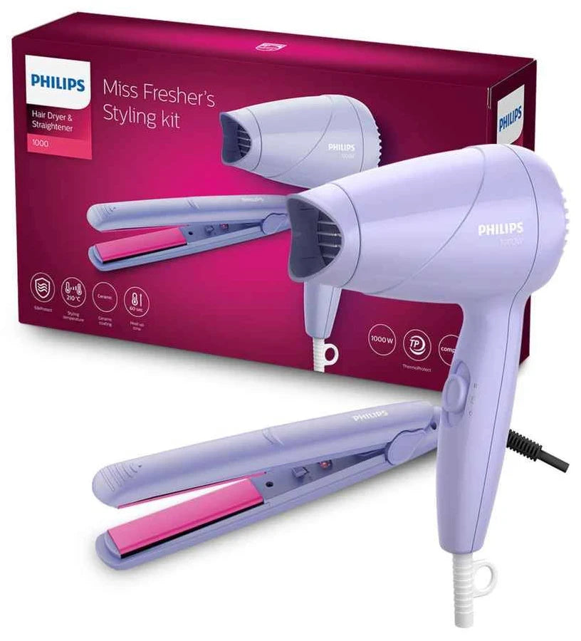 PHILIPS Hair Straightener with LED Display, 6 Temperature Settings, Fast Heat Hair Styling Tool