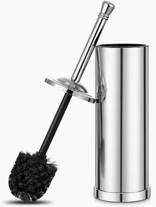 Premium Toilet Brush Holder Set – Chrome Finish