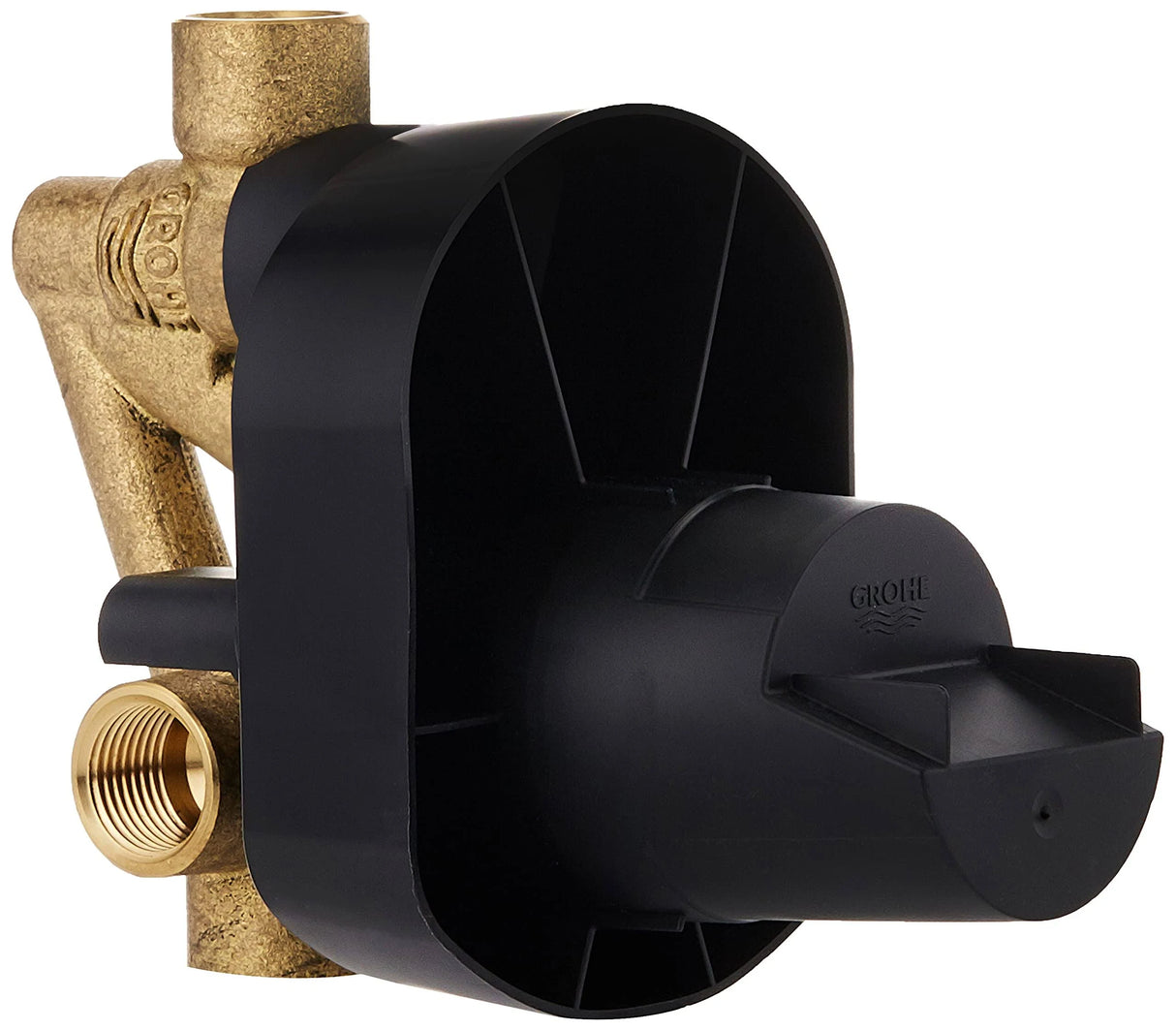 GROHE Concealed Bath & Shower System with Eurosmart Mixer, Tempesta 250 Head Shower & Rainshower Outlet Black Finish)