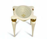 طاولة جانبية بلون كريمي ذهبي